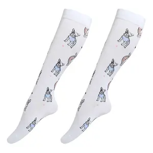 Chaussettes longues en coton Chaussettes hautes Chaussettes personnalisées pour femmes OEM