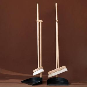 Escoba de pelo de caballo para interiores FF5121, cepillo de limpieza para suelos, escoba de lana con mango de madera y juego de recogedor. - Product Image 5