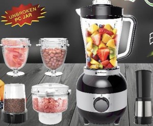 Robot <span class=keywords><strong>culinaire</strong></span> professionnel Hoffmans 1000W 4 en 1 : mixeur, <span class=keywords><strong>hachoir</strong></span> à viande, moulin à épices, trancheuse à légumes - Product Image 2