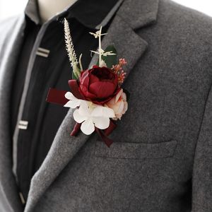 Europeu Noiva Pérola Wrist Flower Noivo Simulação Corsage Casamento Damas Irmãs Wrist Flower Rose Broche - Product Image 6
