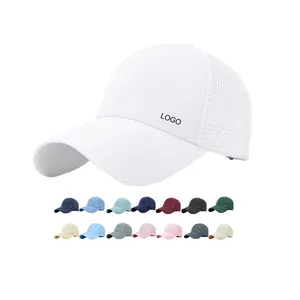Original Polyester Laser Perforated Quick Drying Breathable 6 Panel Waterproof Sports Baseball Cap With Custom Logo