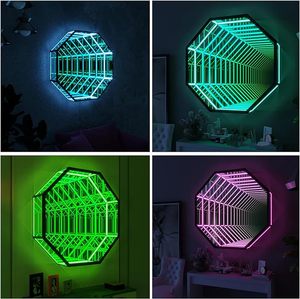 Decorazione della casa all'ingrosso <span class=keywords><strong>3D</strong></span> rettangolo Smart Home LED specchio decorativo infinito - Product Image 3