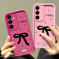 Coque de protection souple antichoc noire en forme de nœud BAILI pour Samsung Galaxy A16 A15 A55 A56 S25 Plus S24 FE S23 Ultra