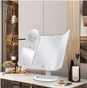 Le best-seller de Xiaohongshu 2025: nouveau miroir de maquillage de bureau à LED, simple face, pliable, avec grossissement - Product Image 4