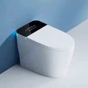 Eenvoudig Ontwerp Moderne Competitieve Langwerpige Auto Spoelvoetsensor Watertank Intelligent Slim Toilet Met Tank