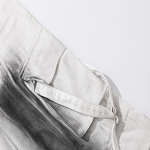 Pantalones <span class=keywords><strong>Cargo</strong></span> <span class=keywords><strong>Blancos</strong></span> Lavados Estilo Americano Vintage, Pantalones Personalizados para Hombre, <span class=keywords><strong>Jeans</strong></span> Casuales Desgastados, <span class=keywords><strong>Jeans</strong></span> Anchos de Pierna Recta - Product Image 4