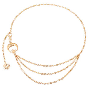 Chaîne de taille en métal Lune et Soleil en alliage de zinc pour femme, bijou décoratif à porter au quotidien pour jupes et pantalons - Product Image 5