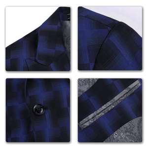 Setelan pakaian pria 3 potong, setelan pakaian pria 3 potong, 1 kancing, pas badan, warna campur, Set pakaian pesta <span class=keywords><strong>Prom</strong></span>, makan malam - Product Image 5