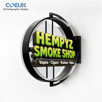 Enseigne lumineuse ronde double face personnalisée noire et présentoirs pour devanture de magasin, enseigne LED pour arrêt de bus, abri, café