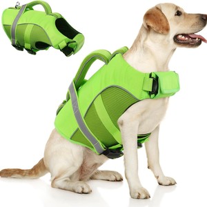 Gilet de sauvetage pour <span class=keywords><strong>chien</strong></span> à haute flottabilité avec poignée de sauvetage, en polyester Ripstop, gilet de sauvetage réfléchissant pour animaux de compagnie, combinaison de natation de sécurité pour toutes les races de chiens - Product Image 6