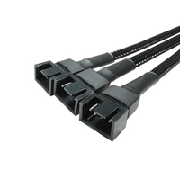 PWM 4pin Fan Sleeved Extension Splitter Hub Cables, Carte Mère CPU 4 Pin à 3 Way 4Pin Cooler ou 3pin Case Fan Power Spliter