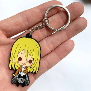 Porte-clés 21 Designs Anime Attaque sur Tian Porte-clés PVC <span class=keywords><strong>Eren</strong></span> Jaeger <span class=keywords><strong>Armin</strong></span> Personnage 2D Silicone Souple Double Face Porte-clés - Product Image 3