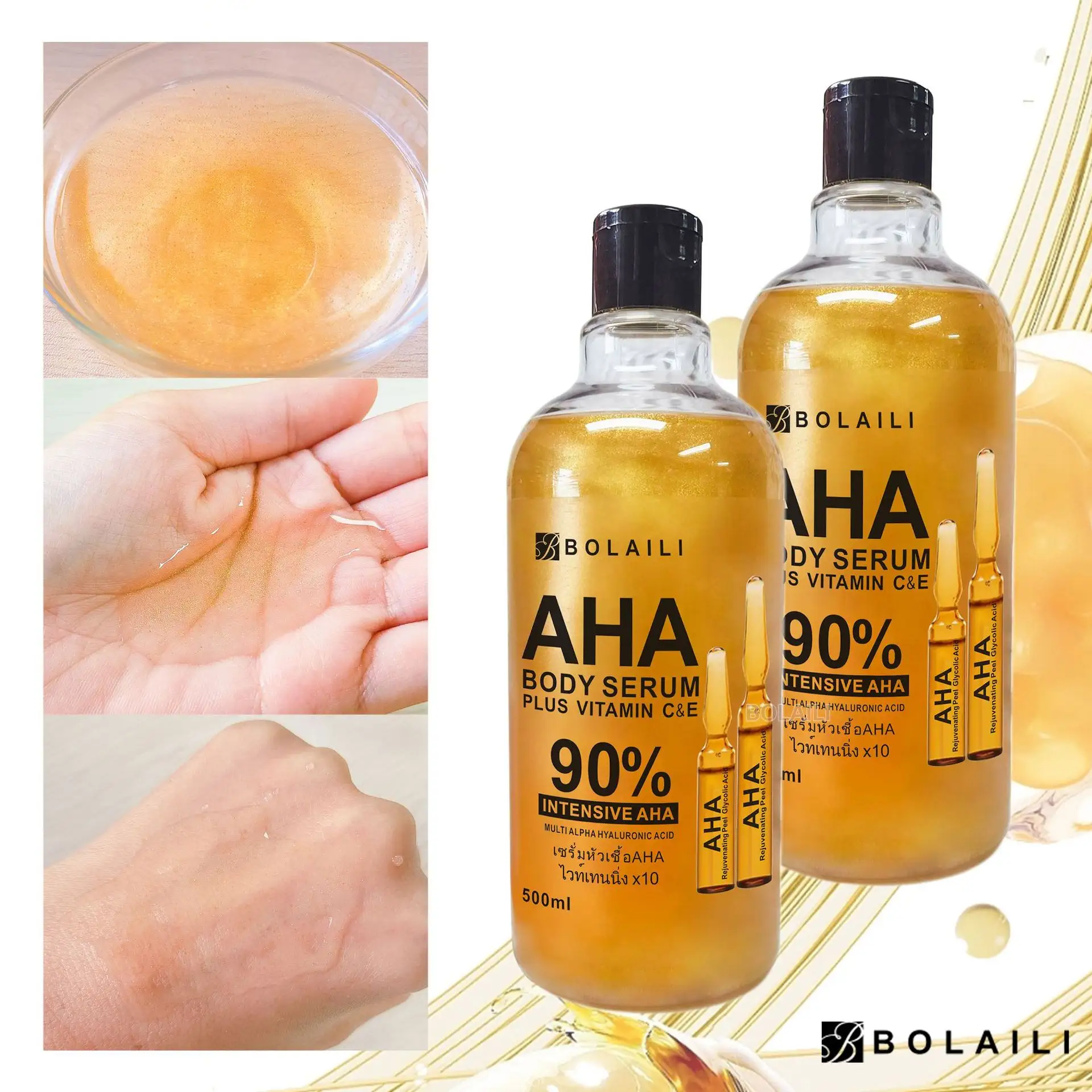 Serum hidrasi wajah, Aha Wajah & Tubuh Serum untuk lembut, mengencangkan, Pelembab dan perbaikan kulit