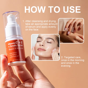 Sérum Visage Anti-Âge à l'Acide Férulique + Vitamine C + E, <span class=keywords><strong>Vente</strong></span> Chaude Beauté, OEM ODM, Sérum Éclaircissant <span class=keywords><strong>Bio</strong></span> pour le Visage à la Vitamine C, Soin de la Peau - Product Image 6