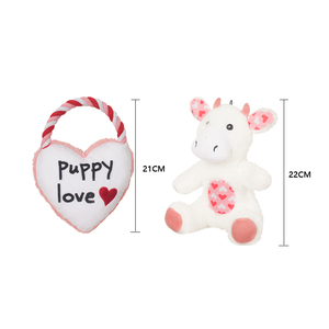 Produsen Grosir Mainan Anjing Merah Muda Bentuk Cinta Tali Mewah Pendek Set Hari Valentine - Product Image 3