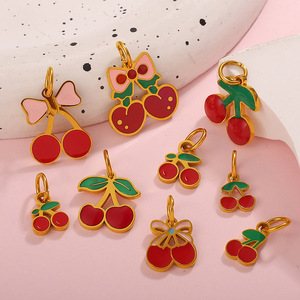 Breloques cerises en alliage de zinc, pendentifs pour bijoux DIY, accessoires unisexes, cadeau en forme de fruit - Product Image 3