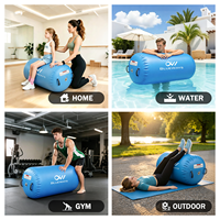 Tapis de gymnastique gonflable professionnel bleu de 80-120 cm pour l'entraînement, baril d'air avec gonfleur, usine OEM BSCI CE
