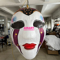 Masque gonflable de 2 m, masque de décoration gonflable de taille et de couleur personnalisées pour bal masqué, masque gonflable pour plafond