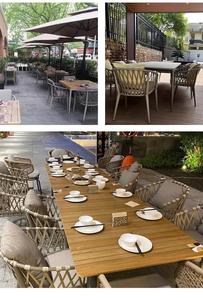 Sedie <span class=keywords><strong>da</strong></span> Pranzo per Esterni in Alluminio con Corda Intrecciata, Moderne e di Lusso per Hotel, Ville, Giardini e Case - Product Image 6