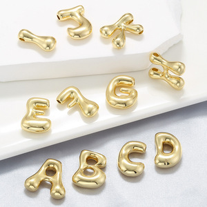 E738 Hot Bubble Lettre Initiale Charme Collier Pendentif Mode Or Argent Plaqué Collier Charme En Gros - Product Image 1