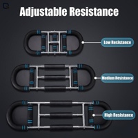 Barra de Ejercicios Power Twister, Expansor de Pecho, Fortalecedor de Muslos, Potenciador de Fuerza, en Forma de U, Ajustable, Portátil, de Acero, para Gimnasio