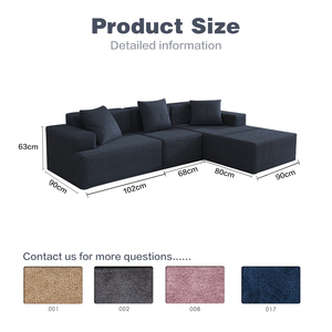 Sofá Seccional Convertible en Forma de L de <span class=keywords><strong>3</strong></span> Piezas Saien Factory, Tapizado en Microfibra de Alta Densidad, Juego de <span class=keywords><strong>3</strong></span> Asientos - Product Image 2