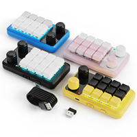 Keyboard Mini Nirkabel 2.4G yang Dapat Diprogram, 12 Tombol, 2 Knob, Hot Swap, Switch Merah Mekanik, Multifungsi, Keypad Makro Kustom
