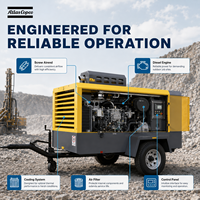 Compresseur d'air à vis portable diesel Atlas Copco XAHS450 12 bars 441 CFM 13m3/min pour l'exploitation minière, le forage et la construction