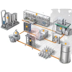 Línea de procesamiento de leche Industrial automática, alta eficiencia