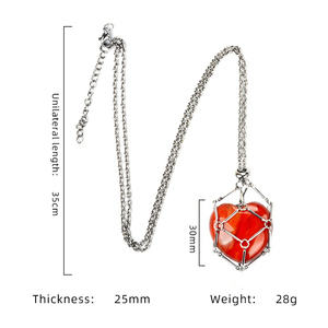 Soporte para collar de cristal jaula de acero inoxidable para piedra jaula de red ajustable piedra de cuarzo de cristal curativo para <span class=keywords><strong>la</strong></span> fabricación de joyas - Product Image 6