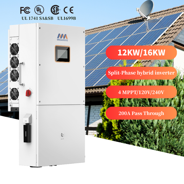 UL1741SA&SB Megarevo Revo Split Phase 16kw 120v-240v IP65 Hybrid Inverter 127v Hybrid Solar Kit 12kw R12klna R16klna With 4 MPPT