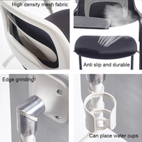 Chaise de bureau ergonomique de direction - Matériau PP, utilisation scolaire, accoudoirs réglables, siège et dossier larges