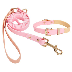 <span class=keywords><strong>Collar</strong></span> de perro de PVC ajustable de lujo personalizado conjunto de correa impermeable con impresión personalizada y cintas para pasear al perro - Product Image 3