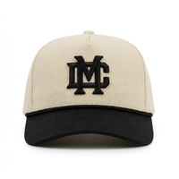 Gorras de Béisbol Unisex Ajustables con Logotipo Bordado en 3D, de Sarga de Algodón Transpirable de Cinco Paneles, Bicolor, Precio de Fábrica, MOQ Bajo