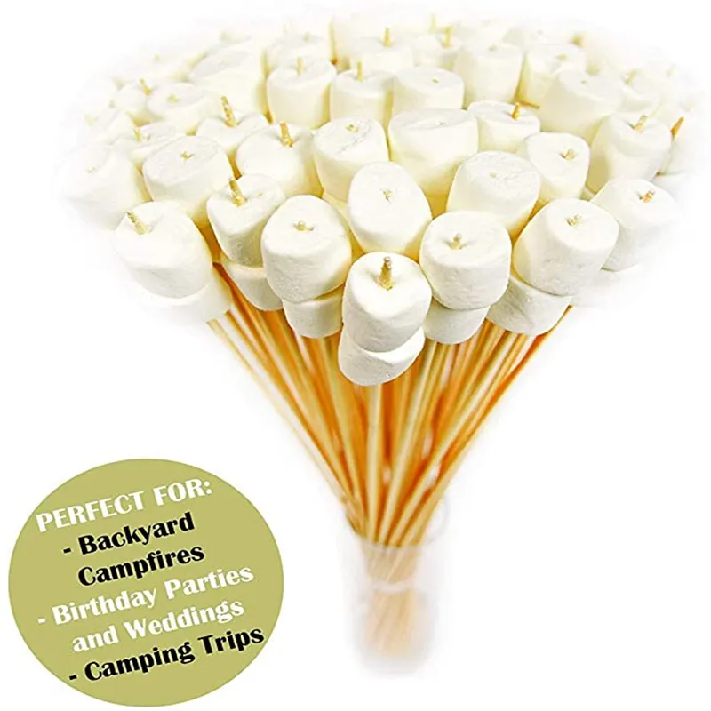 Bambus 36 Inch Bamboe Marshmallow Roosteren Sticks Bbq Ronde Spies Suikerspin Stok Bamboe Marshmallow Sticks Voor Marshmallow