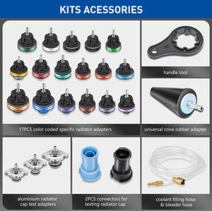 Kit d'outils de réparation automobile, 28 pièces, détecteur de fuite de joint de tête, analyseur de moteur pour système de refroidissement de réservoir d'eau, recharge de liquide de refroidissement de radiateur - Product Image 3