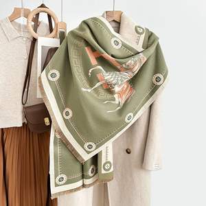 Selendang Wol Akrilik Tebal Dua Sisi Model 2026, Selendang Hangat Musim Dingin, Selendang Penghangat Leher Dua Sisi untuk Wanita - Product Image 2