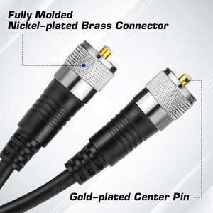 Câble <span class=keywords><strong>coaxial</strong></span> <span class=keywords><strong>CB</strong></span> de 20 pieds RG8x UHF certifié CCC à faible perte, adaptateur d'antenne radio HAM 50 ohms en cuivre, adaptateur RF mâle vers mâle - Product Image 5