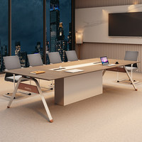 HYZ-249X Table de conférence moderne en acier, longue et rectangulaire, pour réunion de bureau, réception, ensemble de chaises, 8 personnes, usage commercial