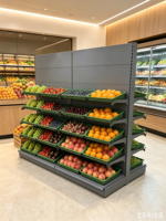 Fruit- en groentepresentatie rek / Schap voor verse fruit en groenten / Presentatie rek voor fruit en groenten