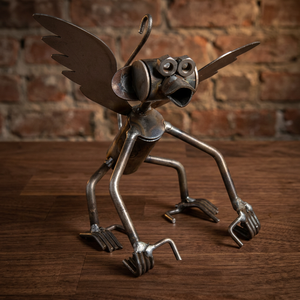Escultura Metálica de Mono con Nueces Hecha a Mano en India, Figura de Animal de Hierro Antiguo Soldada, Decoración Náutica para el Hogar - Product Image 2