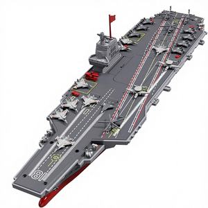 Bateaux télécommandés pour enfants de 8 à 12 ans, navire de guerre de 16 pouces, porte-avions, 2 batteries rechargeables, vitesse maximale de 15 mph, navire électrique en résine - Product Image 1