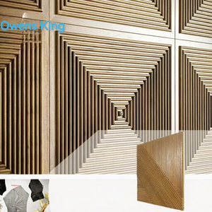 Classic Version Home Renovation Solid Wood <b>Wall</b> <b>Panel</b> Decorative <b>Interior</b> Texture Geometric Pattern Modern Hall Heat Insulation - Product Image 3