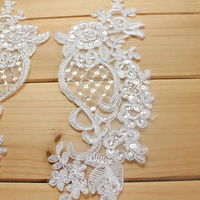 Robe de mariée bricolage faite à la main chaussures de mariage et matériaux de robe dentelle fil d'argent appliques de dentelle accessoires vestimentaires