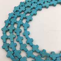 Perles en pierre naturelle YMJ/Kelingna Hubei, turquoise howlite multicolore, 8x10mm, 12x16mm, perles en forme de croix pour la fabrication de bijoux GIC