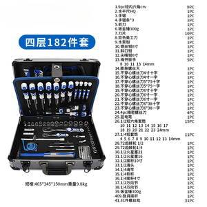 Outils de quincaillerie Steeltreks, ensemble d'outils à main en aluminium de 182 pièces, clé à cliquet, clé à douille et pioche, matériau CR-V, personnalisable, OEM, coffret rigide - Product Image 6