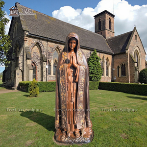 Литая Большая бронзовая статуя Девы Марии латунная скульптура нашей леди Фатимы для продажи - Product Image 5