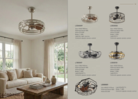 Ventilateur de plafond LED 20 pouces moderne et élégant, moteur DC basse consommation 110-240V, télécommande, pales rétractables invisibles, éclairage pour chambre à coucher