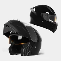 Casque de moto SD pour homme et femme, casque intégral pour moto, quatre saisons, universel, anti-buée, double visière, casque rabattable