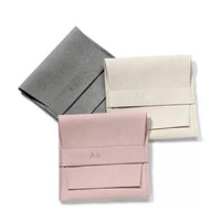 Pochette de voyage en microfibre pour femmes, sac de rangement pour bijoux avec taille personnalisée pour colliers, boucles d'oreilles et autres bijoux fins